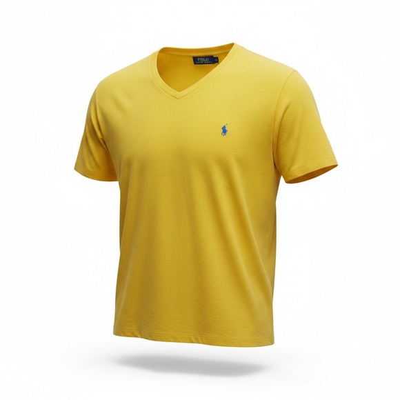 Polo Ralph Lauren Other - Polo Ralph Lauren Mens V-Neck T-Shirt Yellow Blue Pony Big & Tall XXL